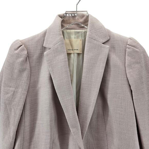 Rebecca Taylor Textured Knit Blazer Womens Small Pink Career Wear Coastal - Picture 2 of 12